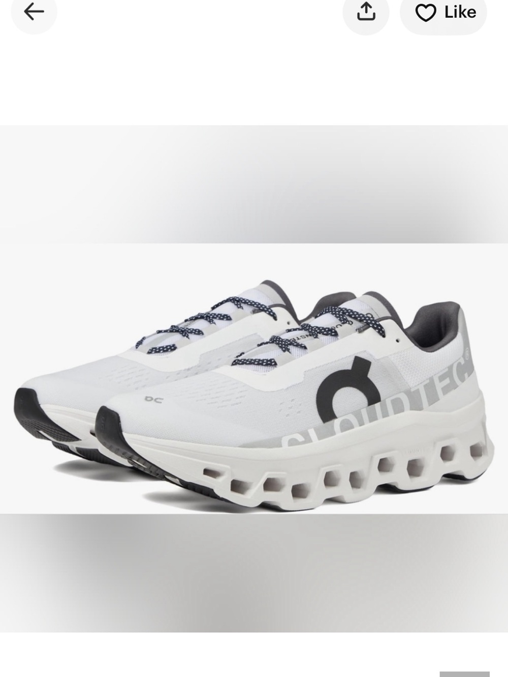 BLACK AND WHITE ON CLOUD MONSTER SNEAKERS